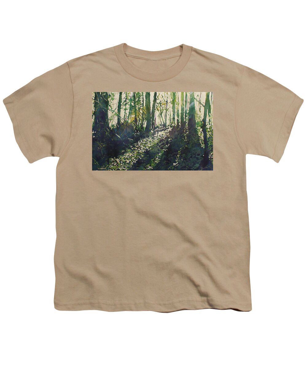 Forest Youth T-Shirt featuring the painting Green Light by Jenny Armitage