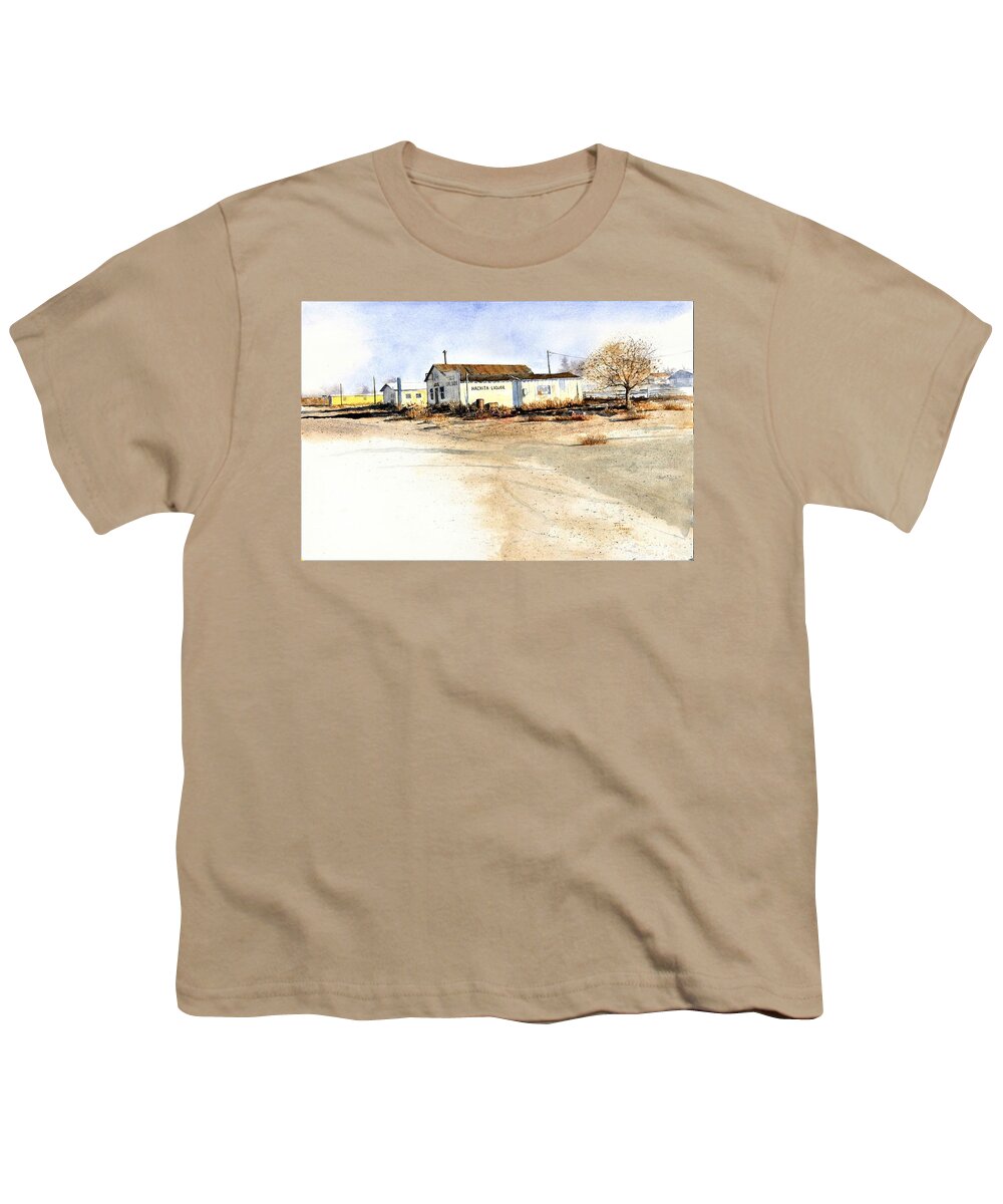 Old Saloon Youth T-Shirt featuring the painting Hachita Saloon by John Glass