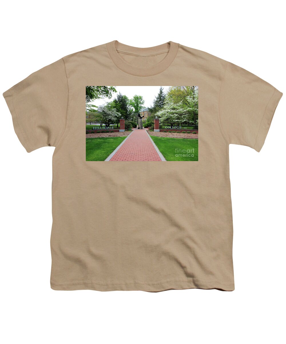  Eagle Youth T-Shirt featuring the photograph Hillsdale College Sign  6476 by Jack Schultz