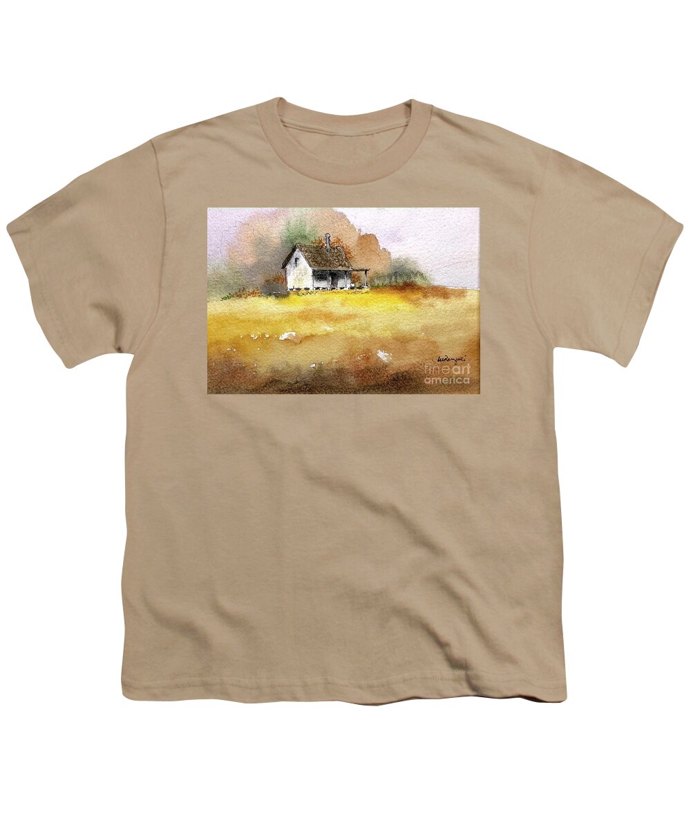 Watercolor Youth T-Shirt featuring the painting Home Place by William Renzulli