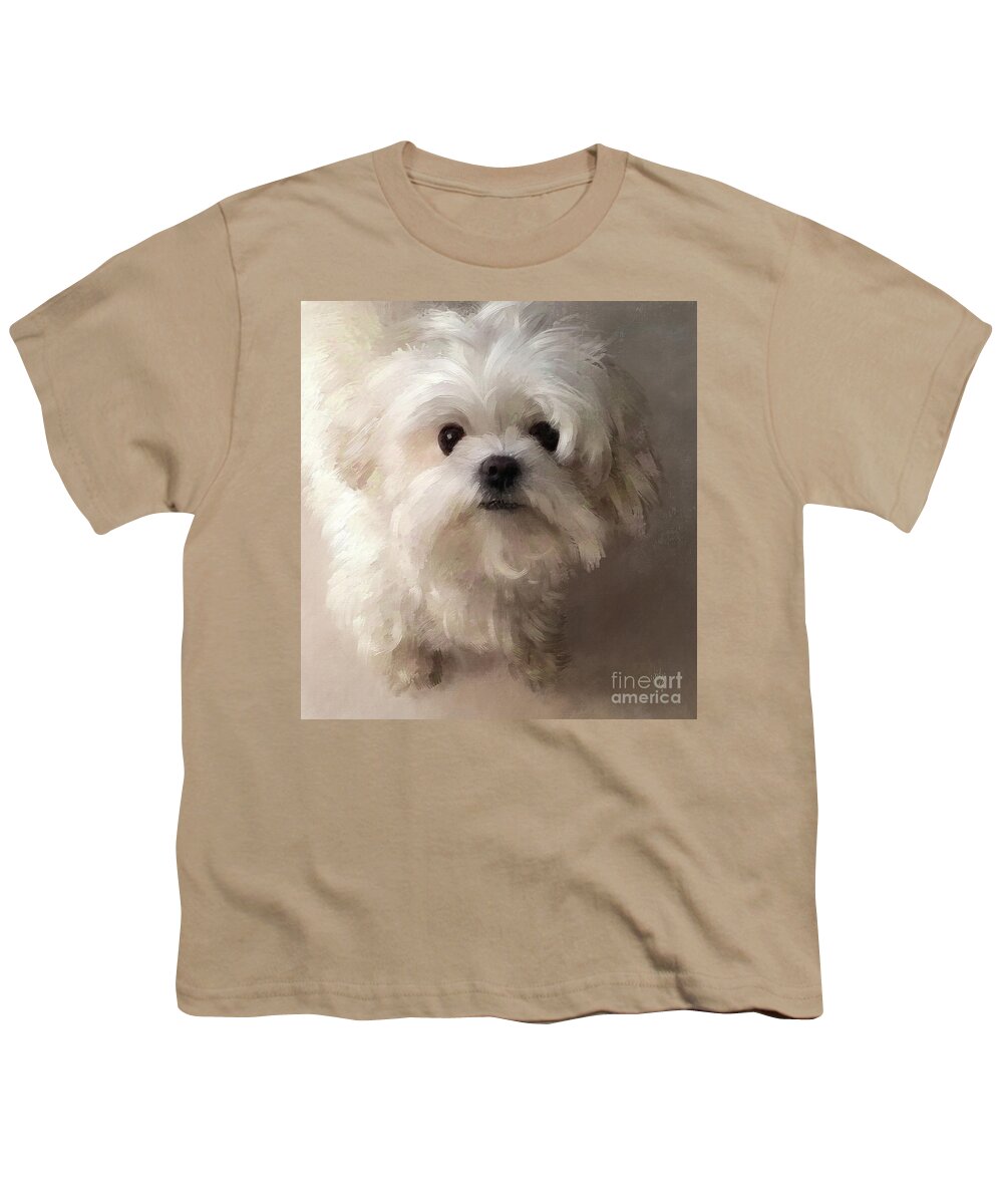 Dog Youth T-Shirt featuring the digital art Hug Your Dog by Lois Bryan
