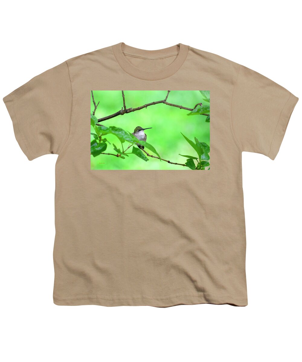 Hummingbird Youth T-Shirt featuring the photograph Hummingbird Green by Christina Rollo