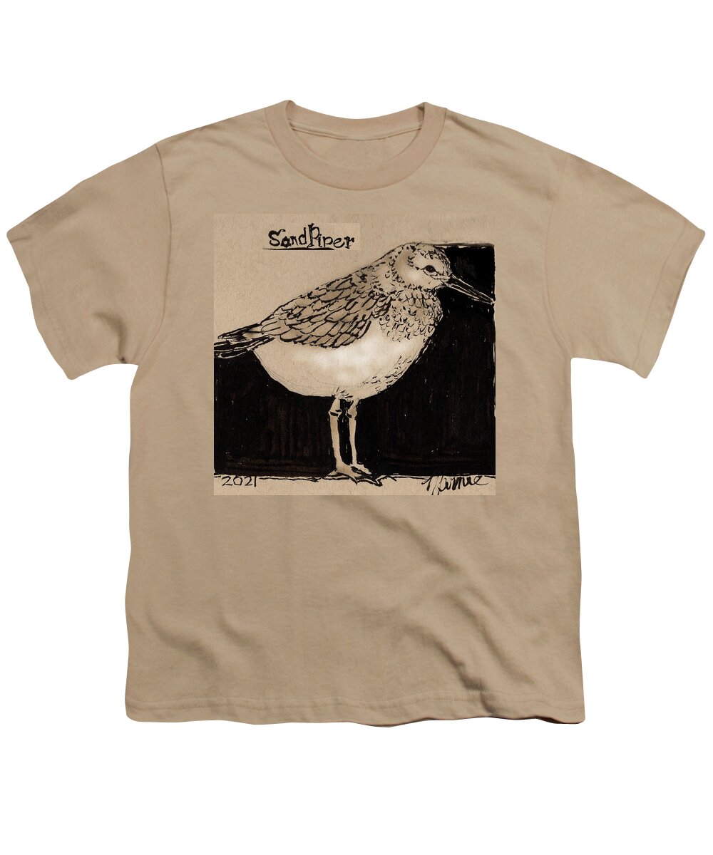 Birds Youth T-Shirt featuring the drawing I am the Boss by Marnie Clark