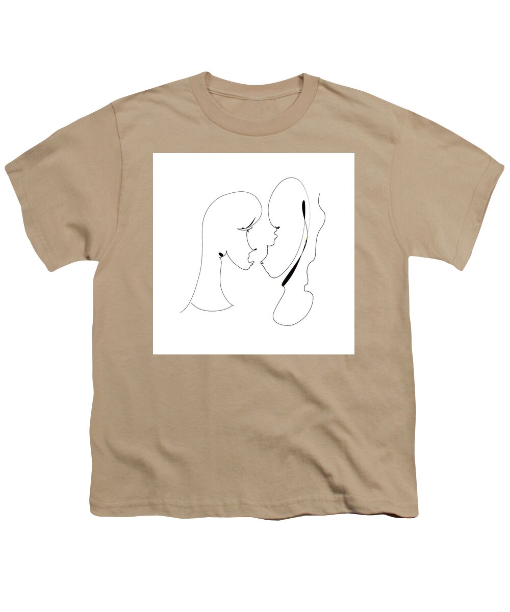 Love Story Youth T-Shirt featuring the digital art It's a complicated love by Amber Lasche