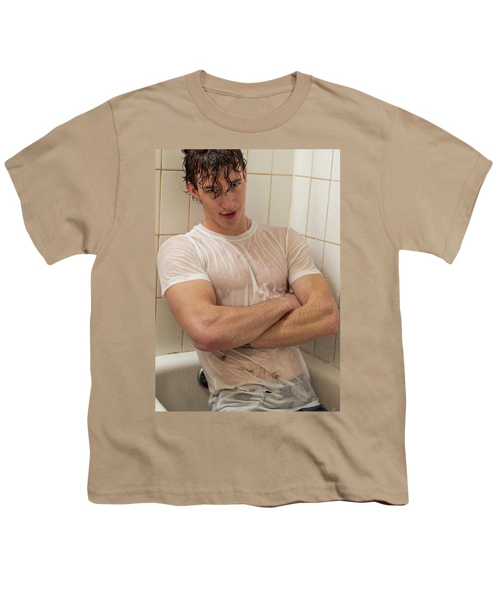 Jesse Youth T-Shirt featuring the photograph Jesse in the tub by Jim Whitley