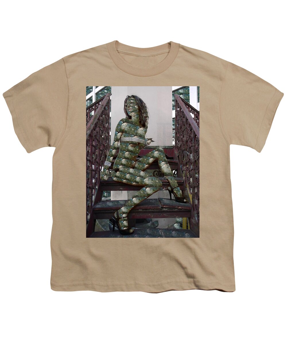 Oifii Youth T-Shirt featuring the mixed media Keepon Dreaming Army Of One by Stephane Poirier