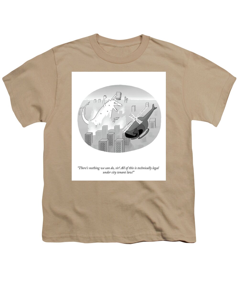  There's Nothing We Can Do Youth T-Shirt featuring the drawing Legal Under City Tenant Law by Ellie Black