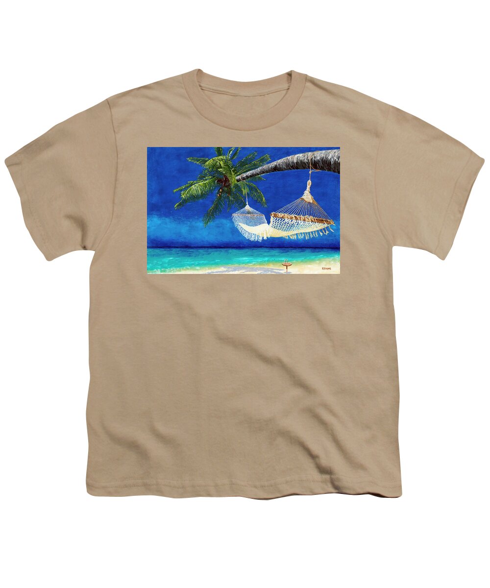 Beach Youth T-Shirt featuring the painting Life's a Beach 2 by Richard Young
