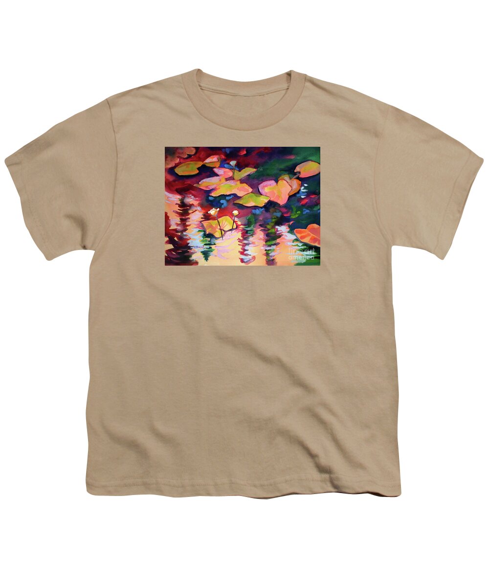 Lilies Youth T-Shirt featuring the painting Lilies in Red Shadows by Kathy Braud