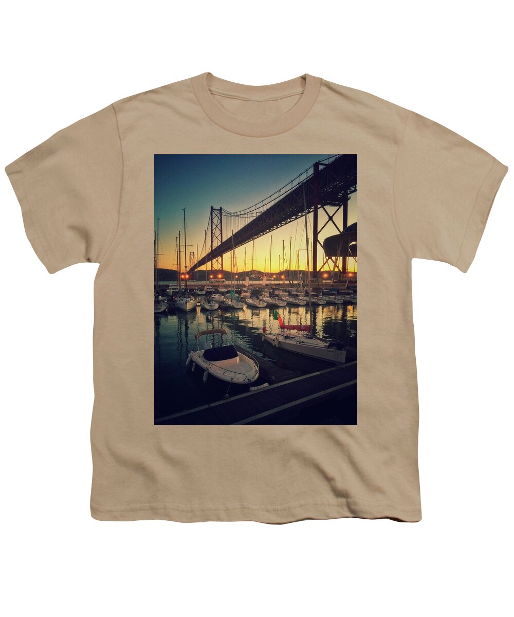 Lisbon Youth T-Shirt featuring the photograph Lisbon Dock by Carlos Caetano