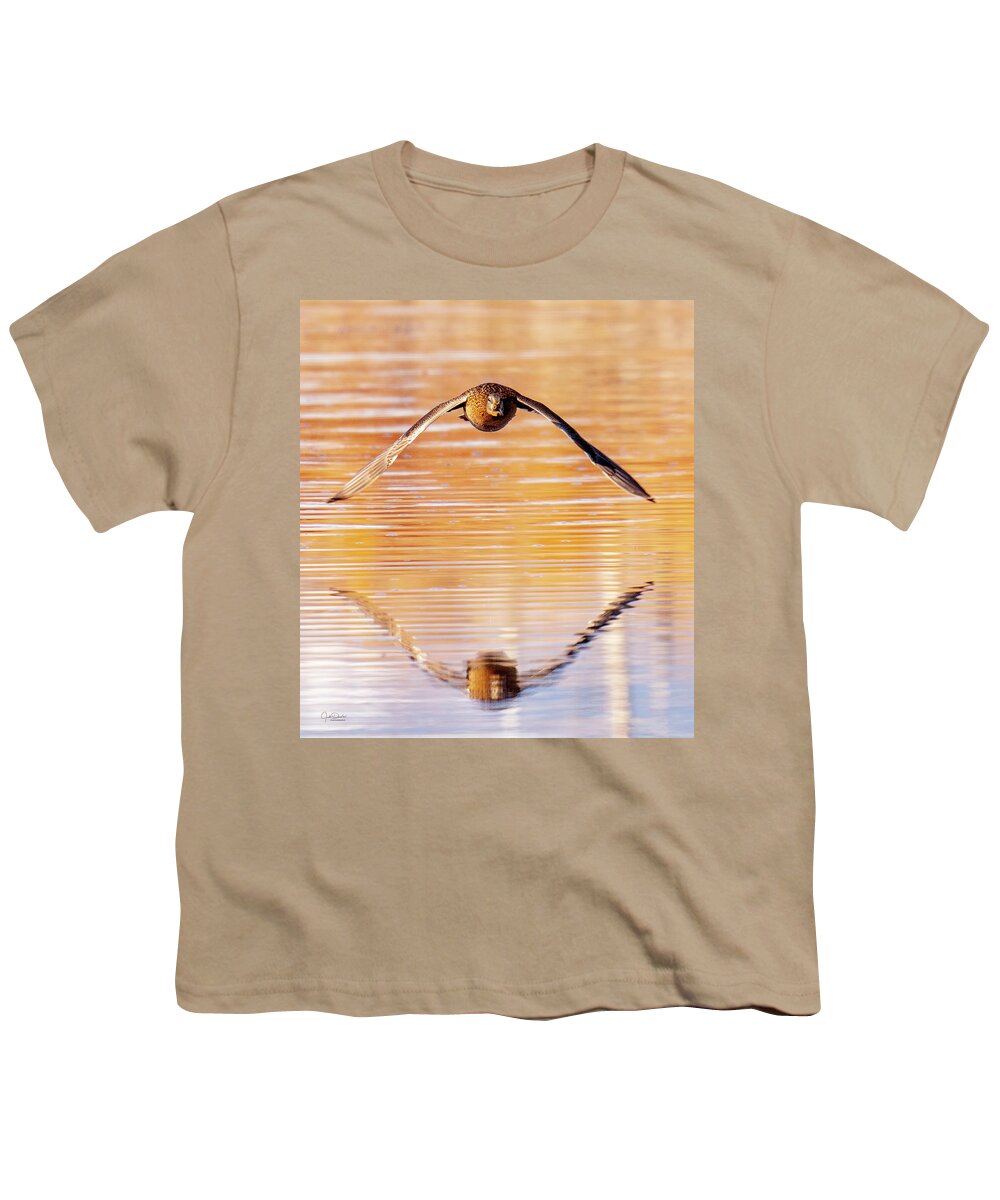 Mallards Youth T-Shirt featuring the photograph Mallard Symmetry by Judi Dressler