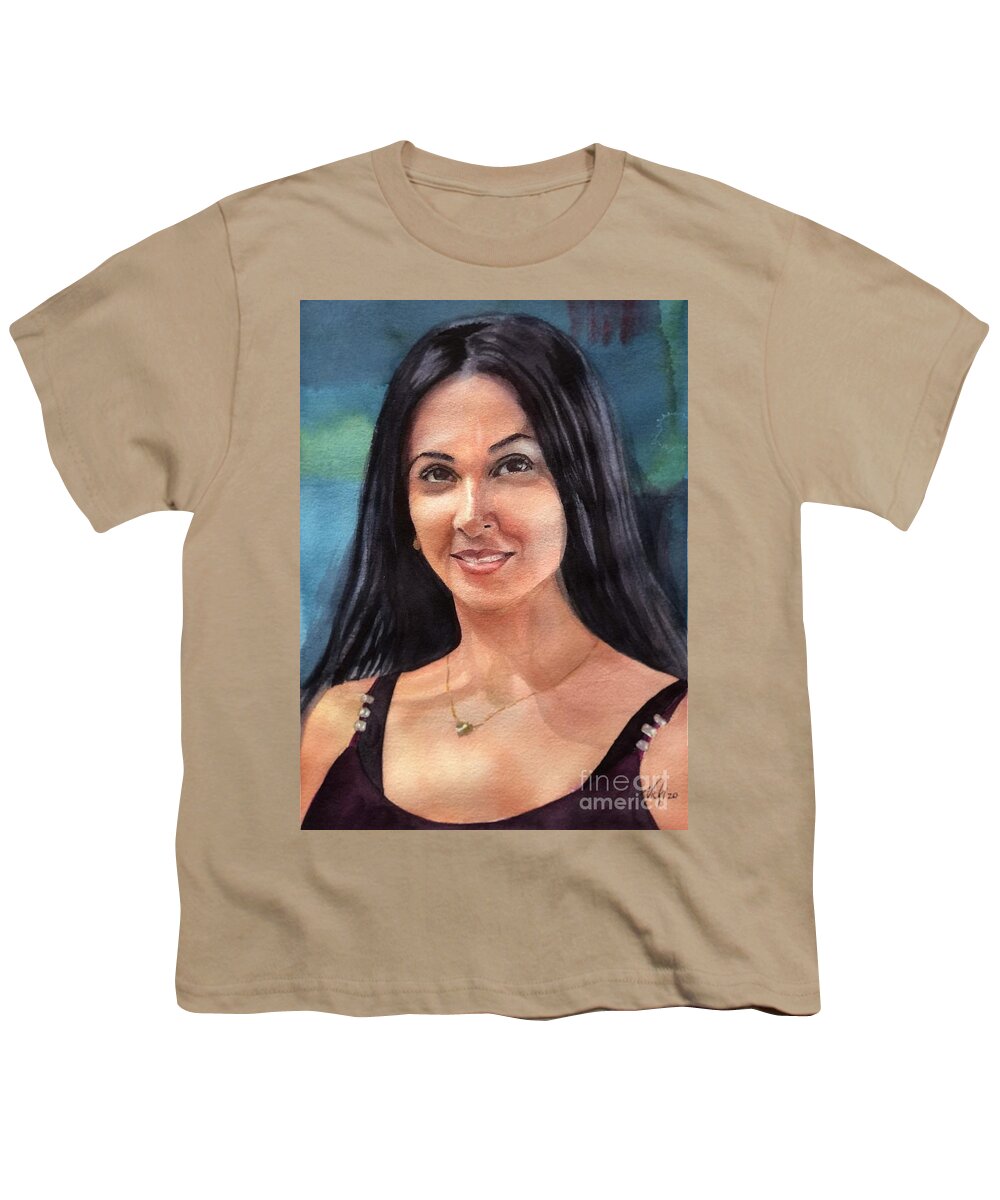 Portrait Youth T-Shirt featuring the painting Mia by Vicki B Littell