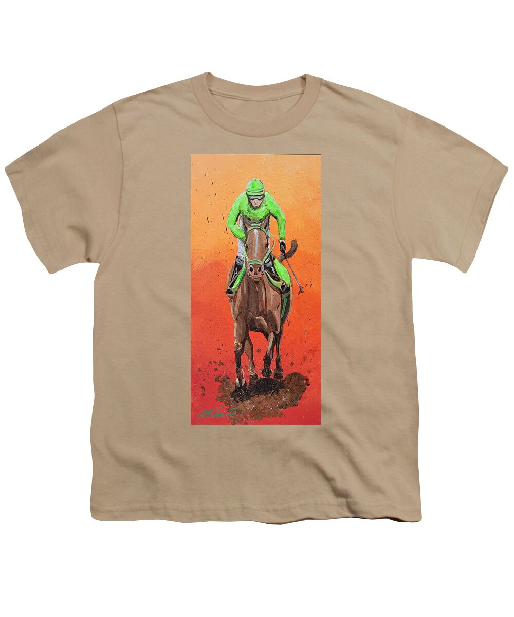 War Youth T-Shirt featuring the painting Palomino by Emanuel Alvarez Valencia