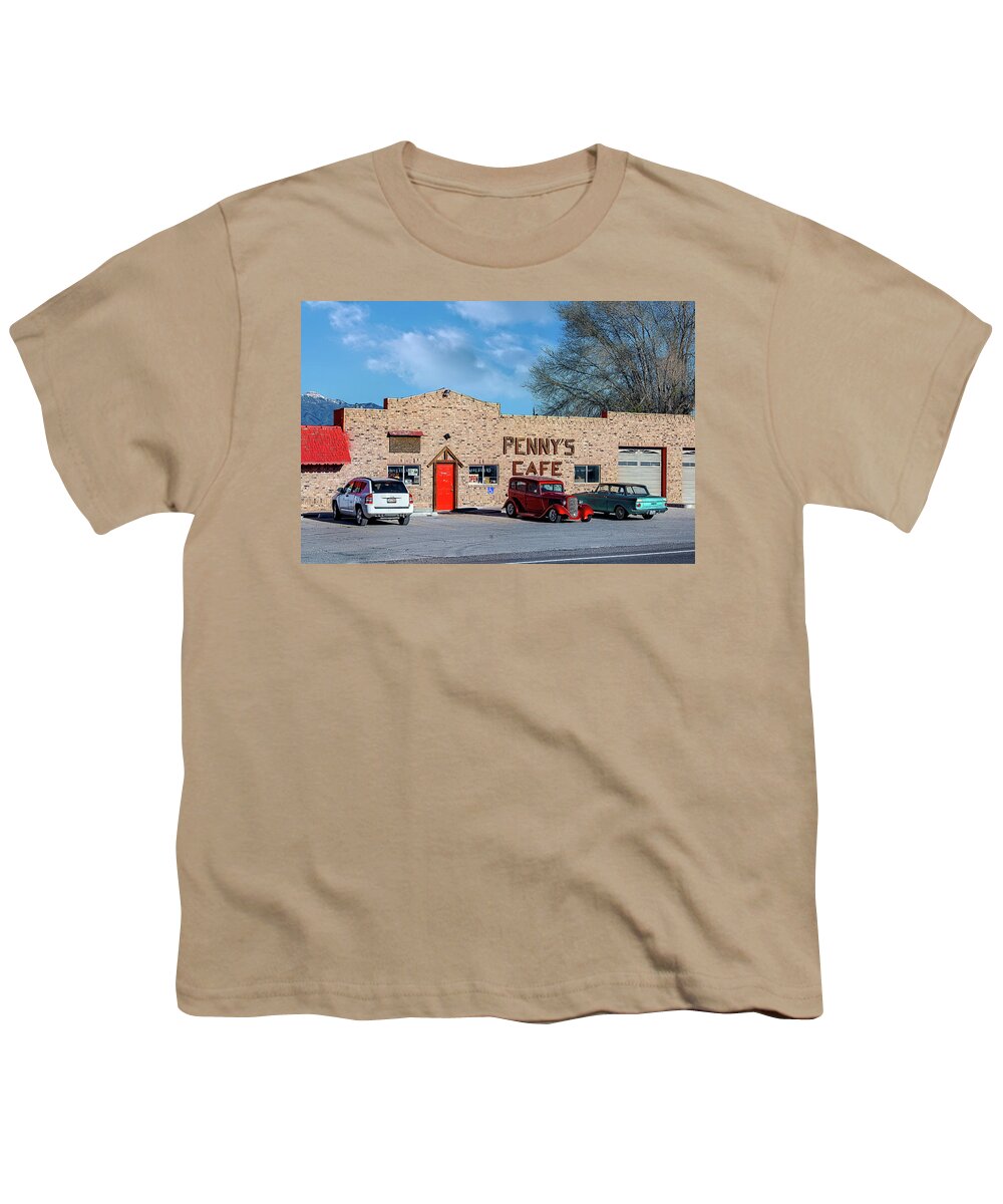 Penney Youth T-Shirt featuring the photograph Pennys Cafe by Fon Denton