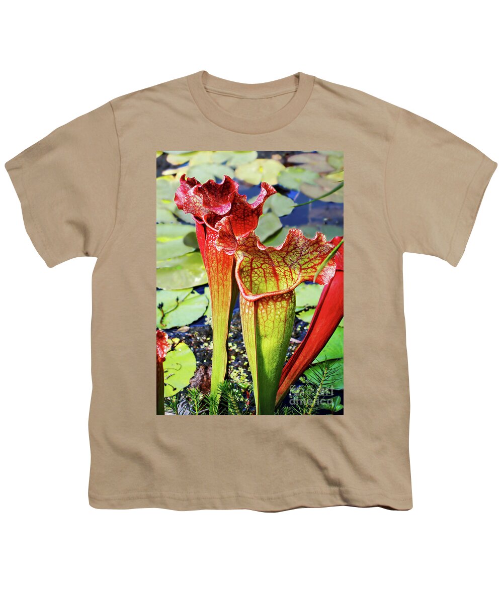 Pitcher Plant Youth T-Shirt featuring the photograph Pitcher Plant - Carnivorous Plant by Kaye Menner