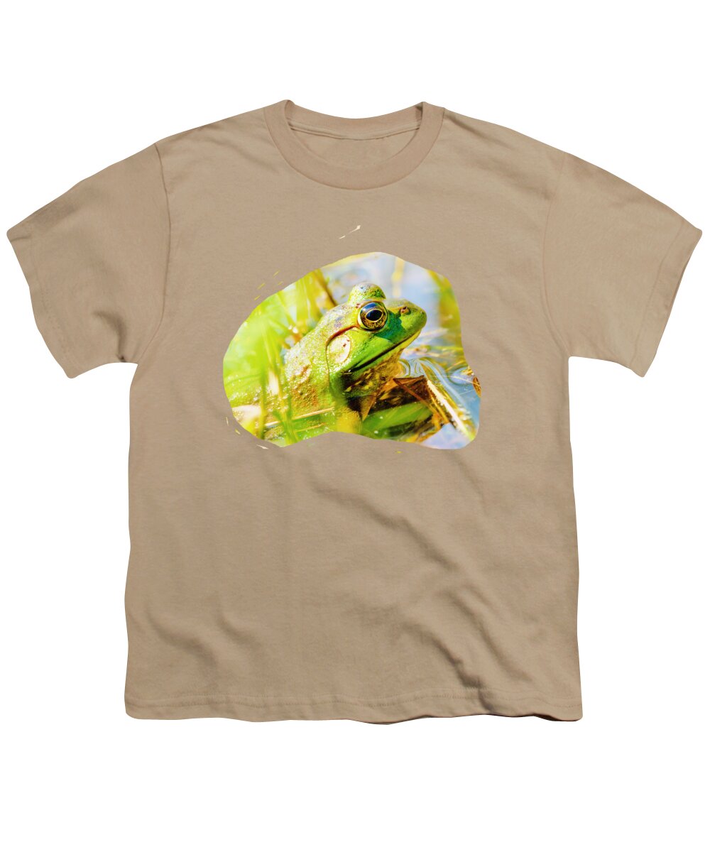 Bullfrog Youth T-Shirt featuring the photograph Resting Bullfrog Face by Sue Capuano