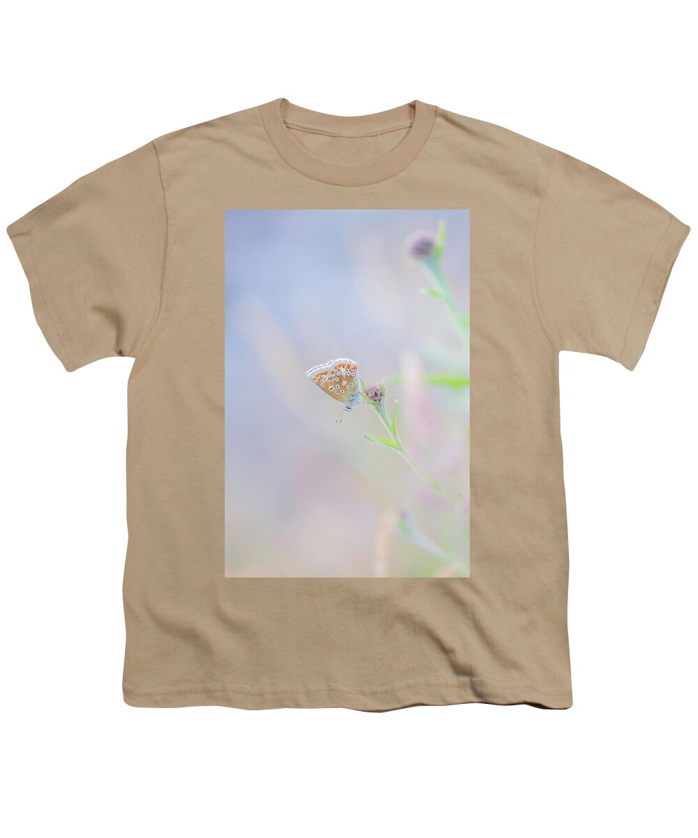 Butterfly Youth T-Shirt featuring the photograph Resting Common Blue Butterfly by Anita Nicholson