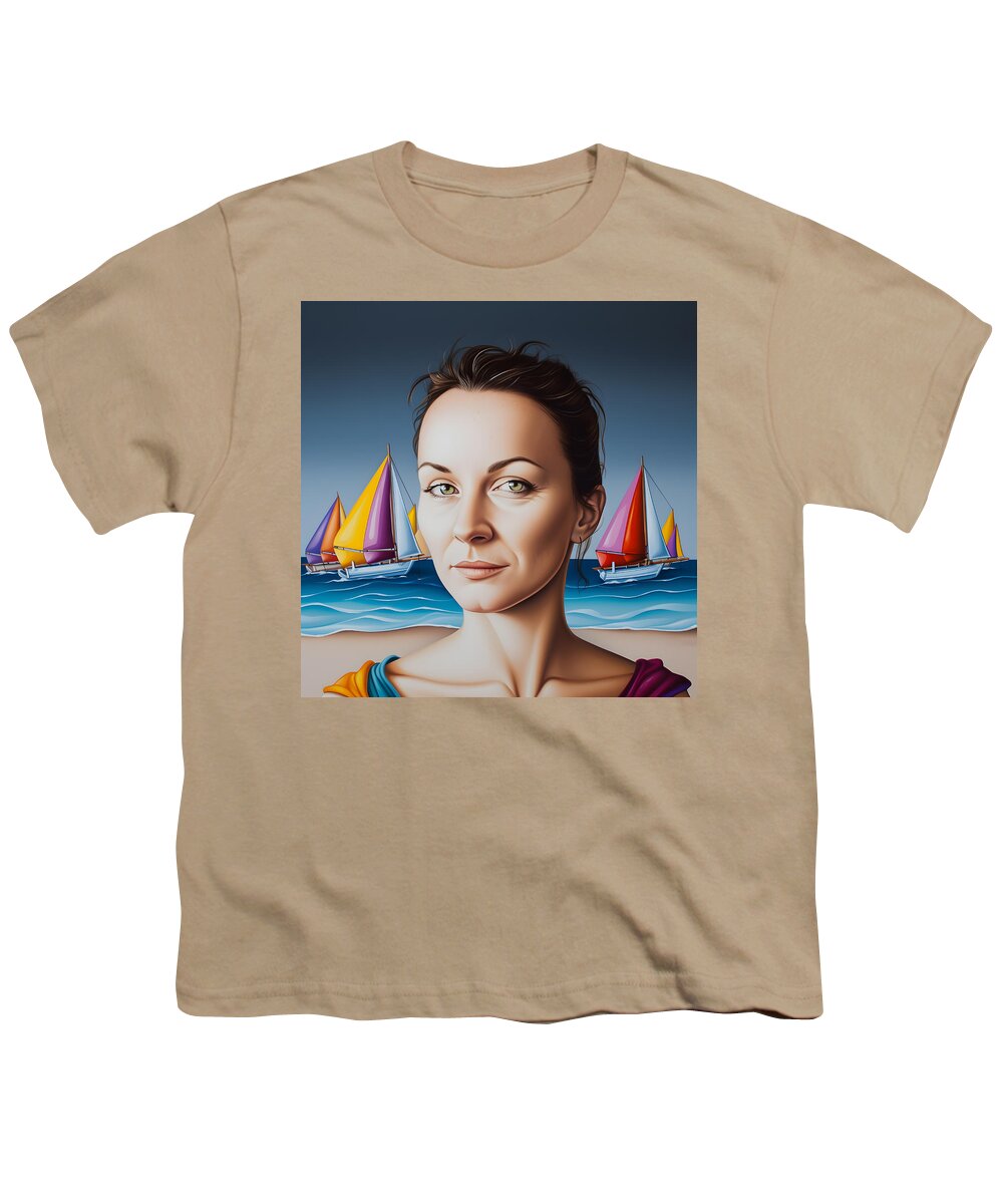 Woman Youth T-Shirt featuring the digital art Serenity's Journey by TintoDesigns