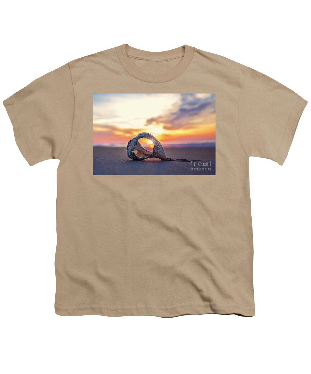 Sunrise Youth T-Shirt featuring the photograph Shell at Sunrise by Laurinda Bowling