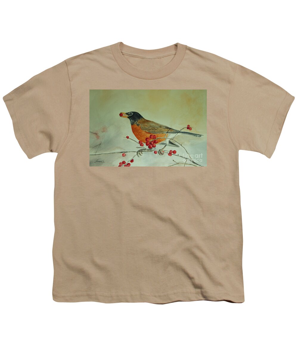 Bird Youth T-Shirt featuring the painting Spring Robin by Jeanette French