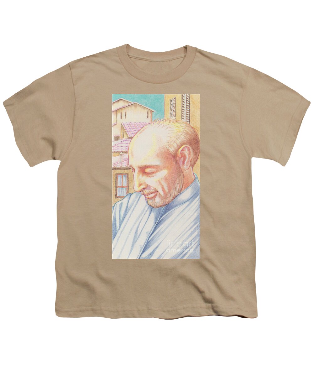 St. Ignatius Youth T-Shirt featuring the drawing St. Ignatius at Prayer in Rome by William Hart McNichols