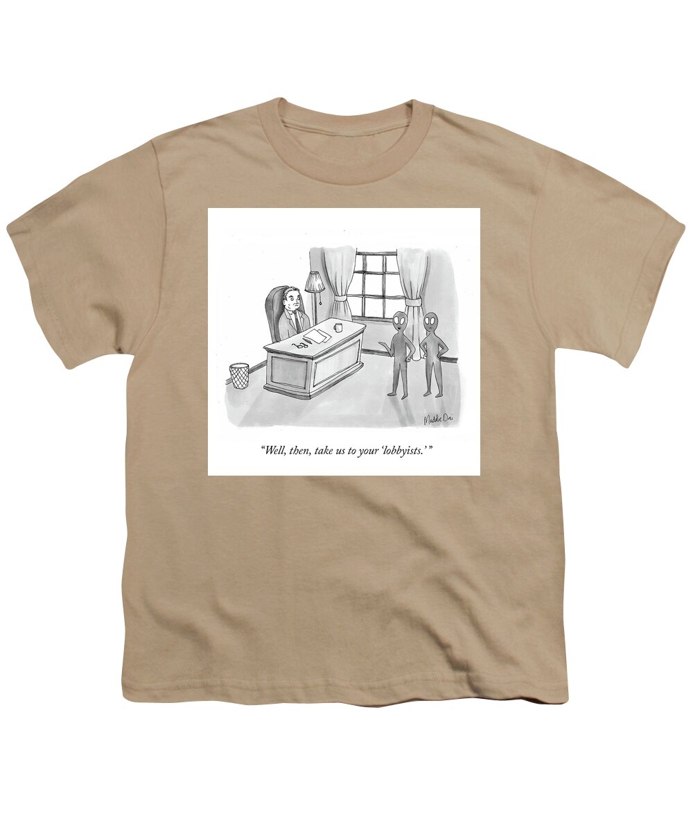 Well Youth T-Shirt featuring the drawing Take us To Your Lobbyists by Maddie Dai