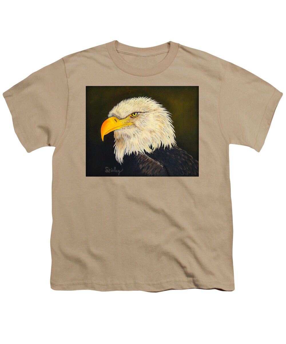 Eagle Youth T-Shirt featuring the painting The Eagle by Shirley Dutchkowski