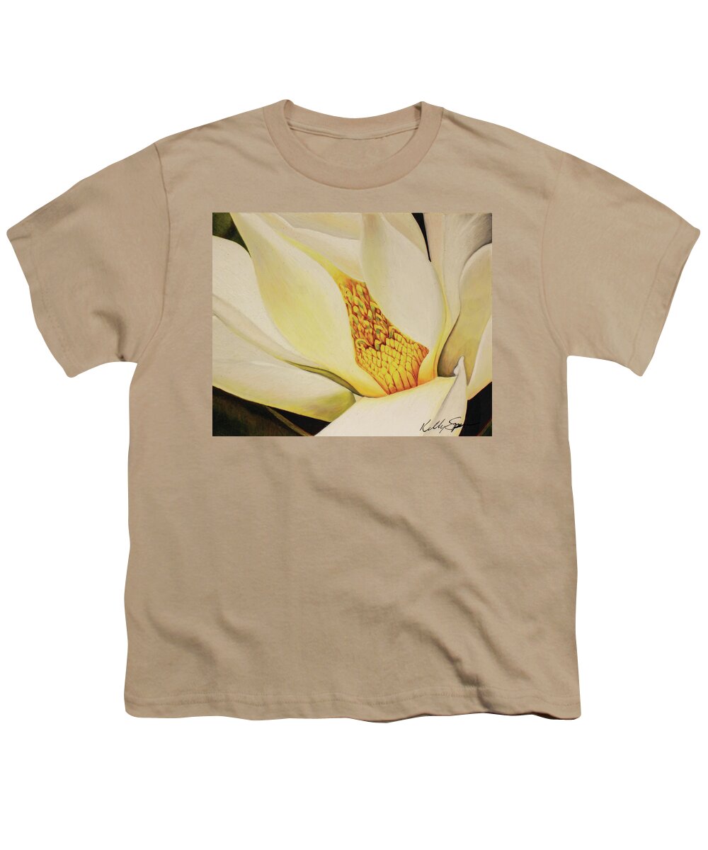Magnolia Youth T-Shirt featuring the drawing The Last Magnolia by Kelly Speros