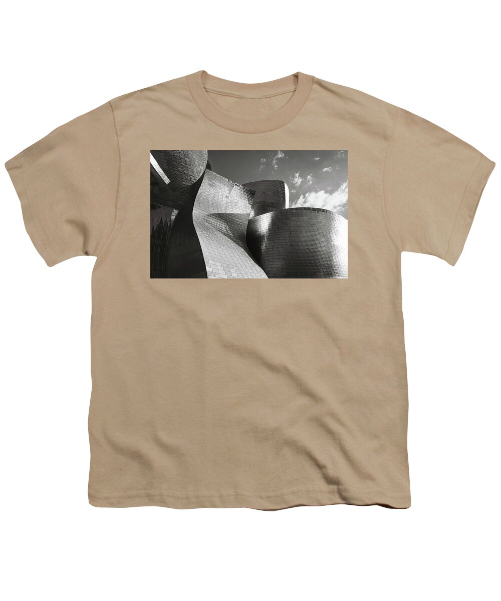 Guggenheim Museum Youth T-Shirt featuring the photograph Titanium Shapes by Josu Ozkaritz