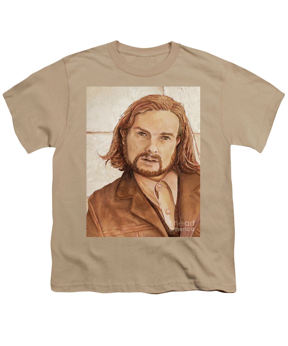 Singer Youth T-Shirt featuring the painting Van Morrison, 2021 by PJ Kirk