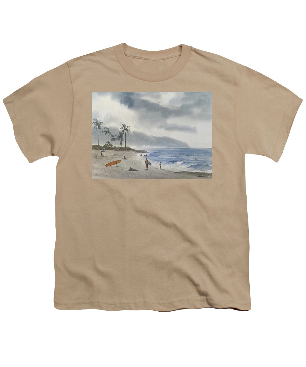 Beach Youth T-Shirt featuring the painting Waialua Sky by Kelly Miyuki Kimura