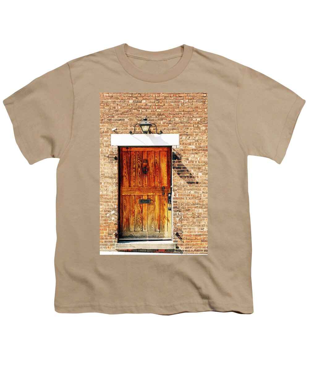 Wooden Door Youth T-Shirt featuring the photograph Weathered Wooden Door by Liz Albro