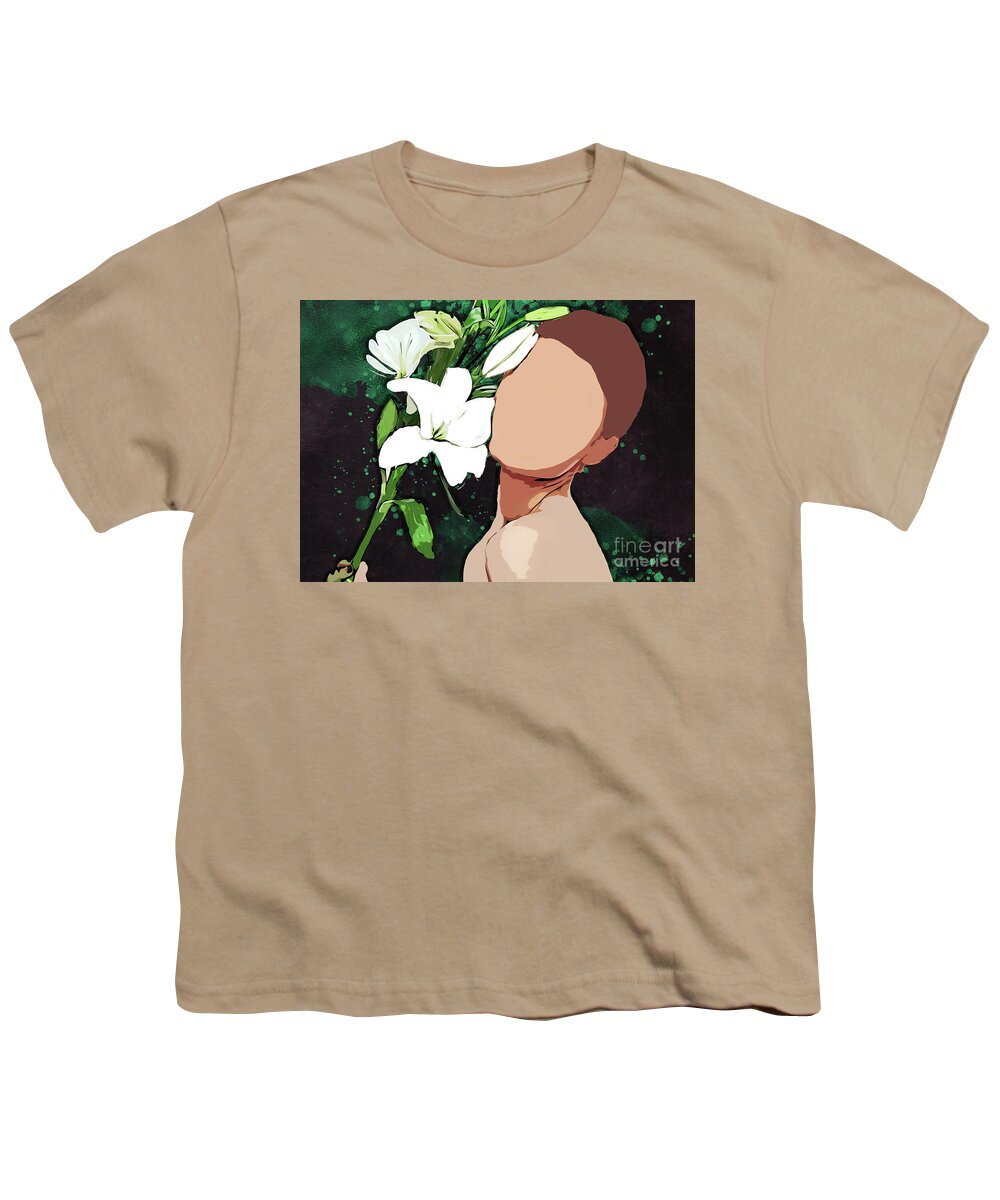 Girl Youth T-Shirt featuring the digital art Women life Flower Lover #women by Justyna Jaszke JBJart