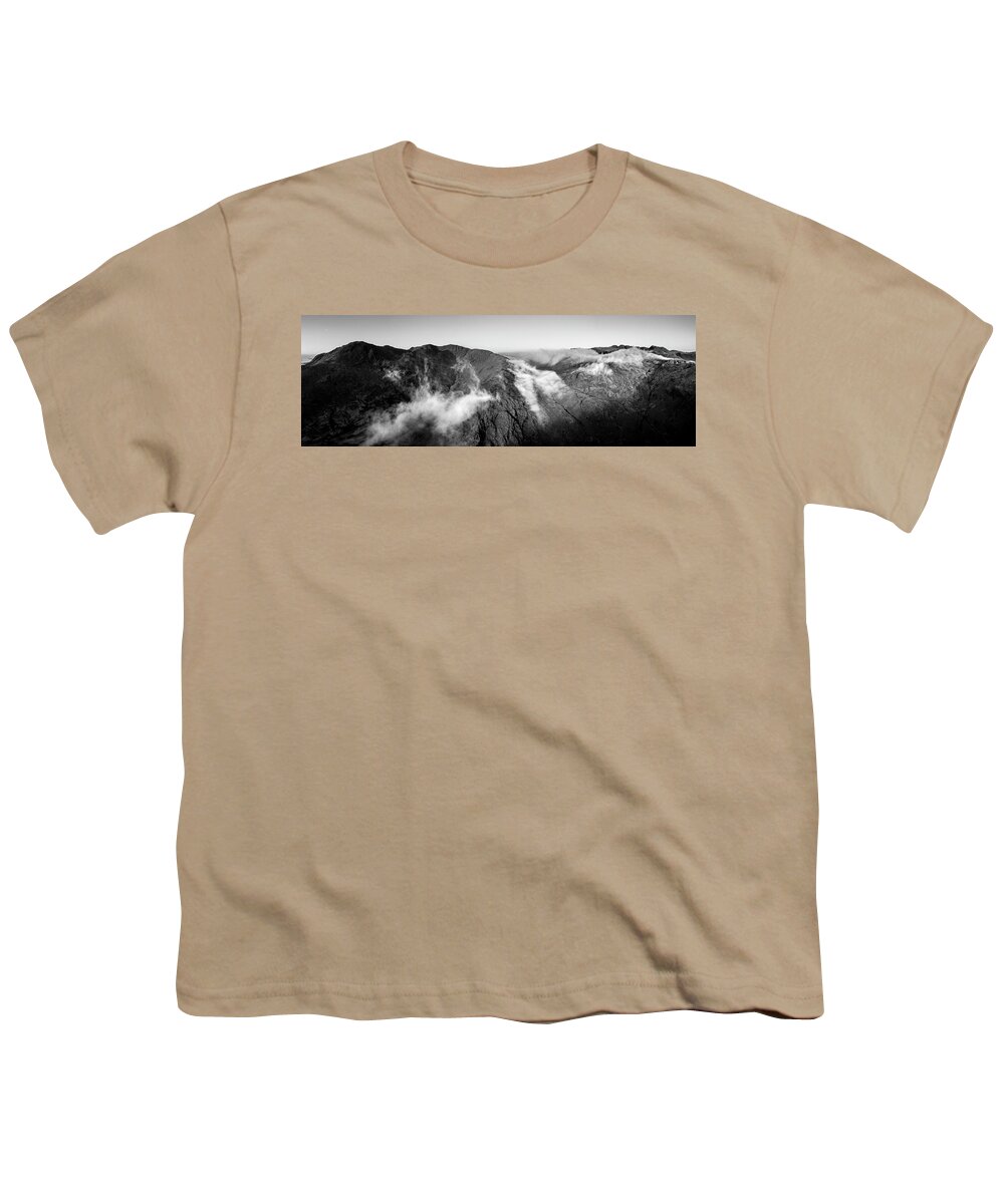 Panorama Youth T-Shirt featuring the photograph Wrynose Pass Cloud INversion Lake District by Sonny Ryse