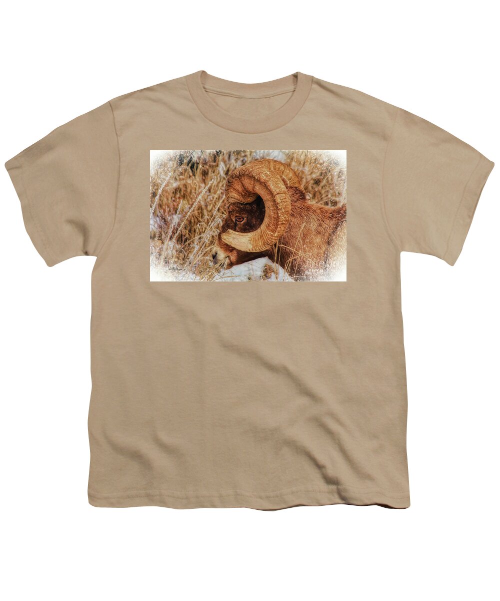 Wildlife Youth T-Shirt featuring the mixed media Yellowstone Wildlife Artistry by DB Hayes