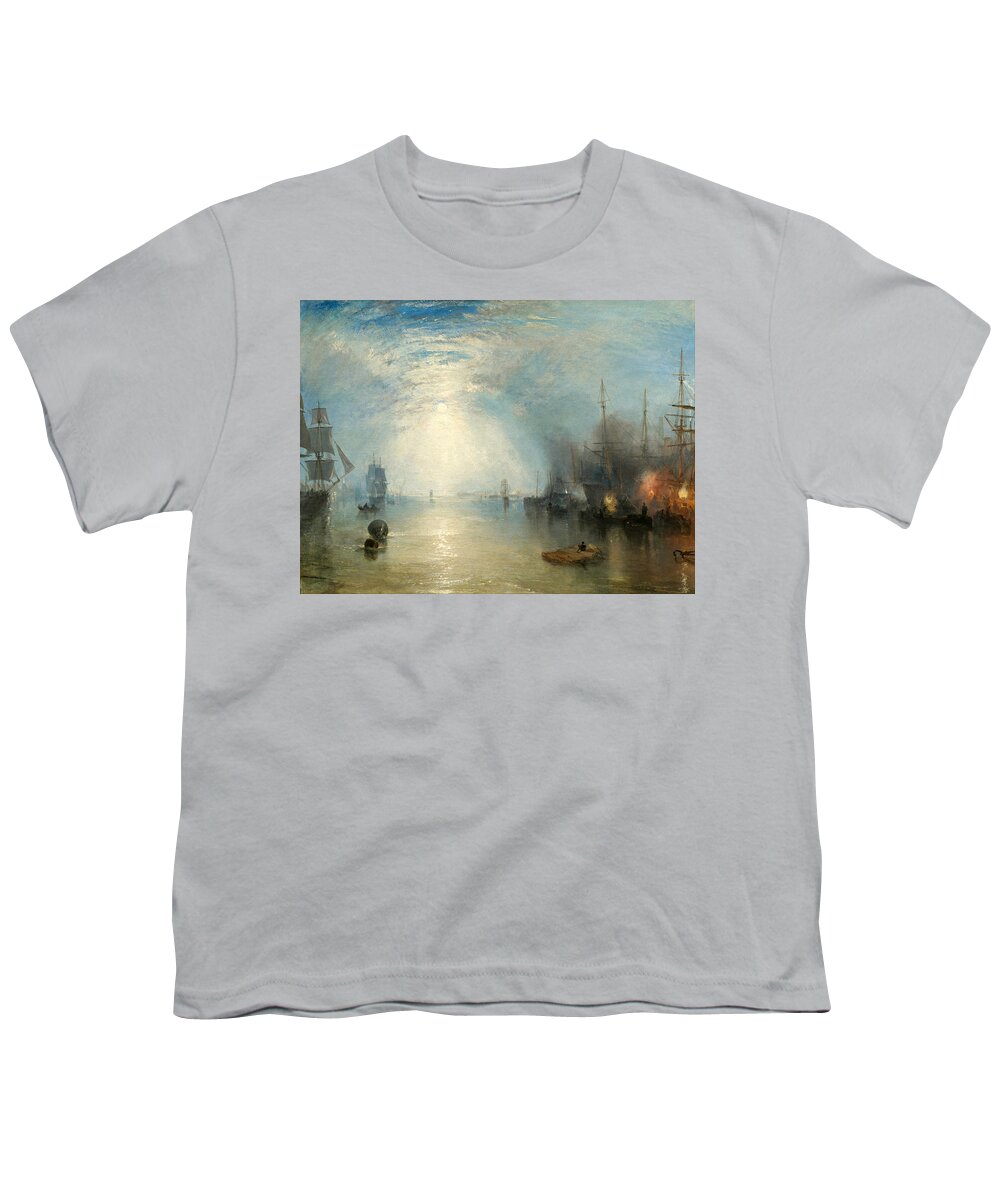 Joseph Mallord William Turner Youth T-Shirt featuring the painting Keelmen Heaving in Coals by Moonlight #1 by Joseph Mallord William Turner