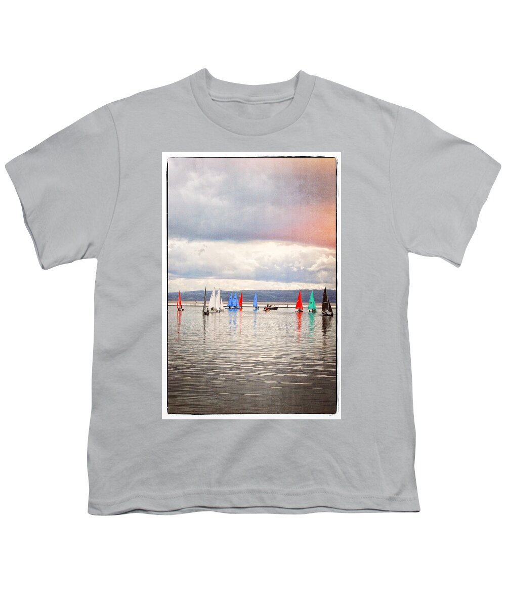 Sailboat Youth T-Shirt featuring the photograph Sailing on Marine Lake a Reflection #1 by Spikey Mouse Photography