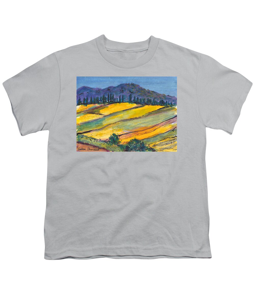 Painting Youth T-Shirt featuring the painting A Tuscan Hillside by Jackie Sherwood