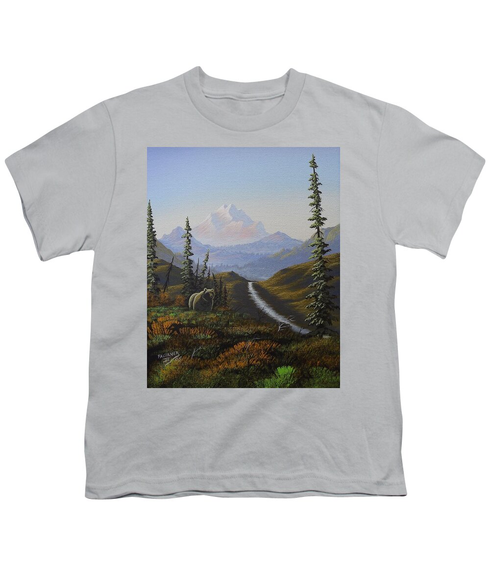 Alaska Youth T-Shirt featuring the painting Alaskan Brown Bear by Richard Faulkner