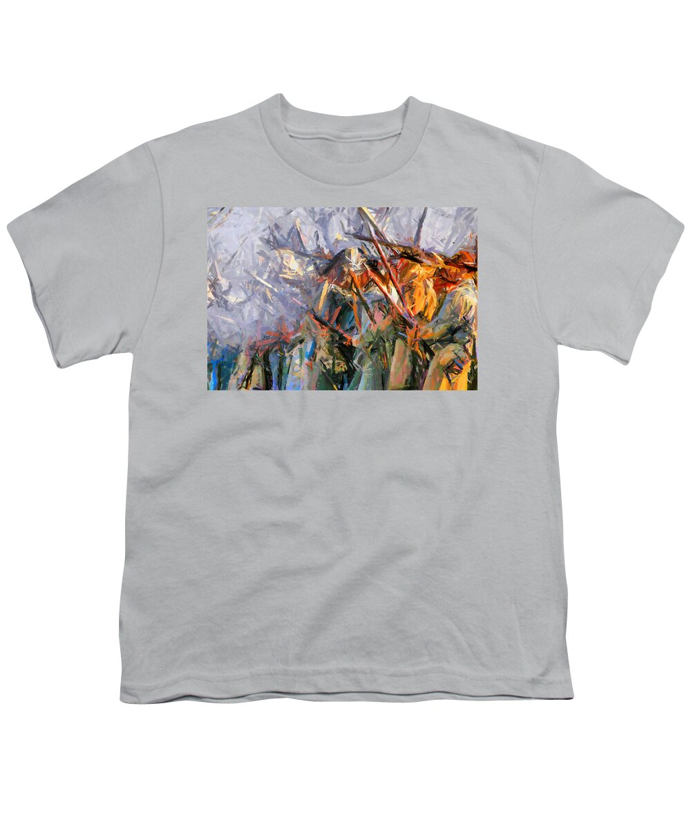 War Youth T-Shirt featuring the painting American Civil War - Abstract Expressionism by Georgiana Romanovna