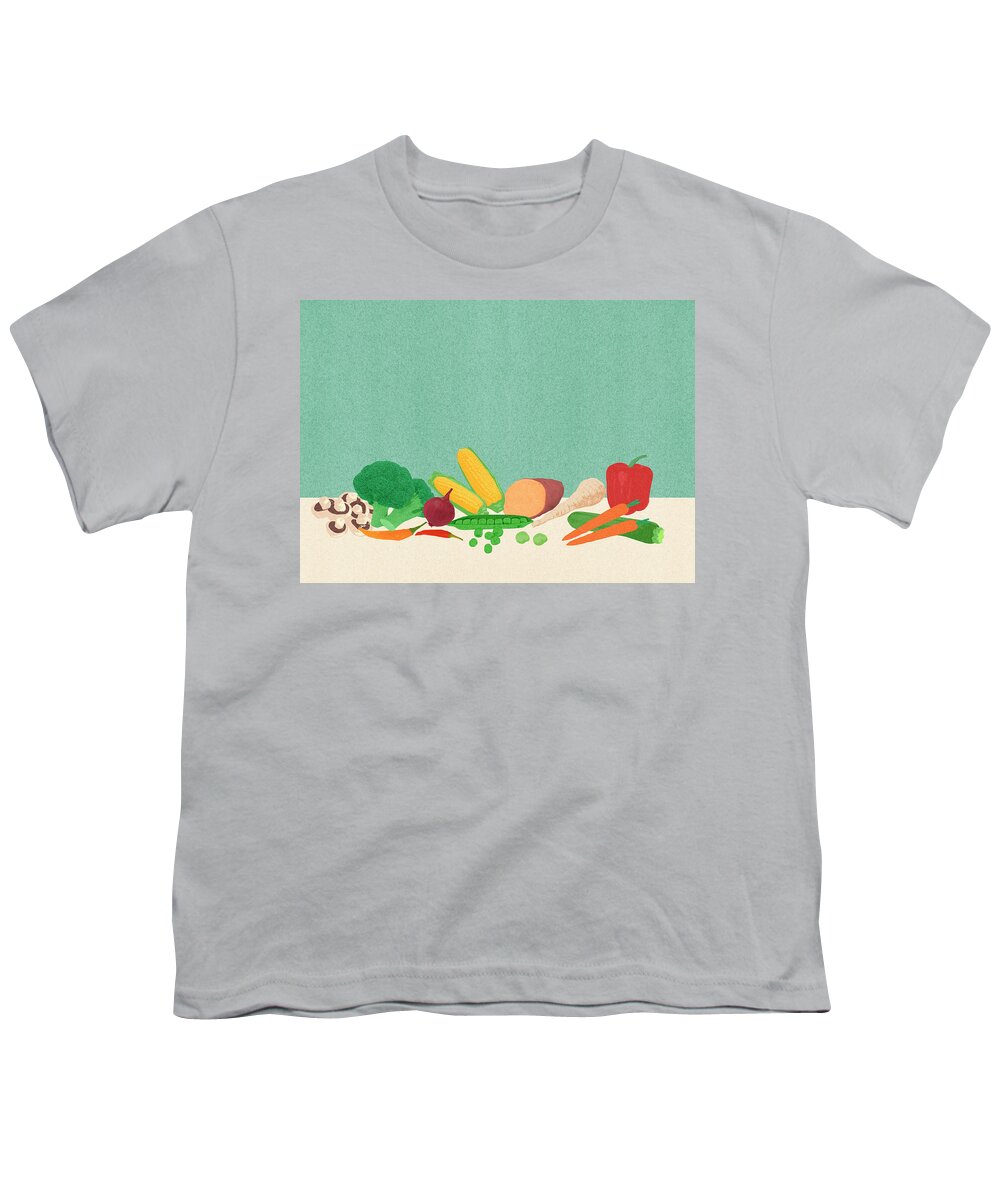 Assorted Youth T-Shirt featuring the photograph Assortment Of Fresh Vegetables by Ikon Ikon Images