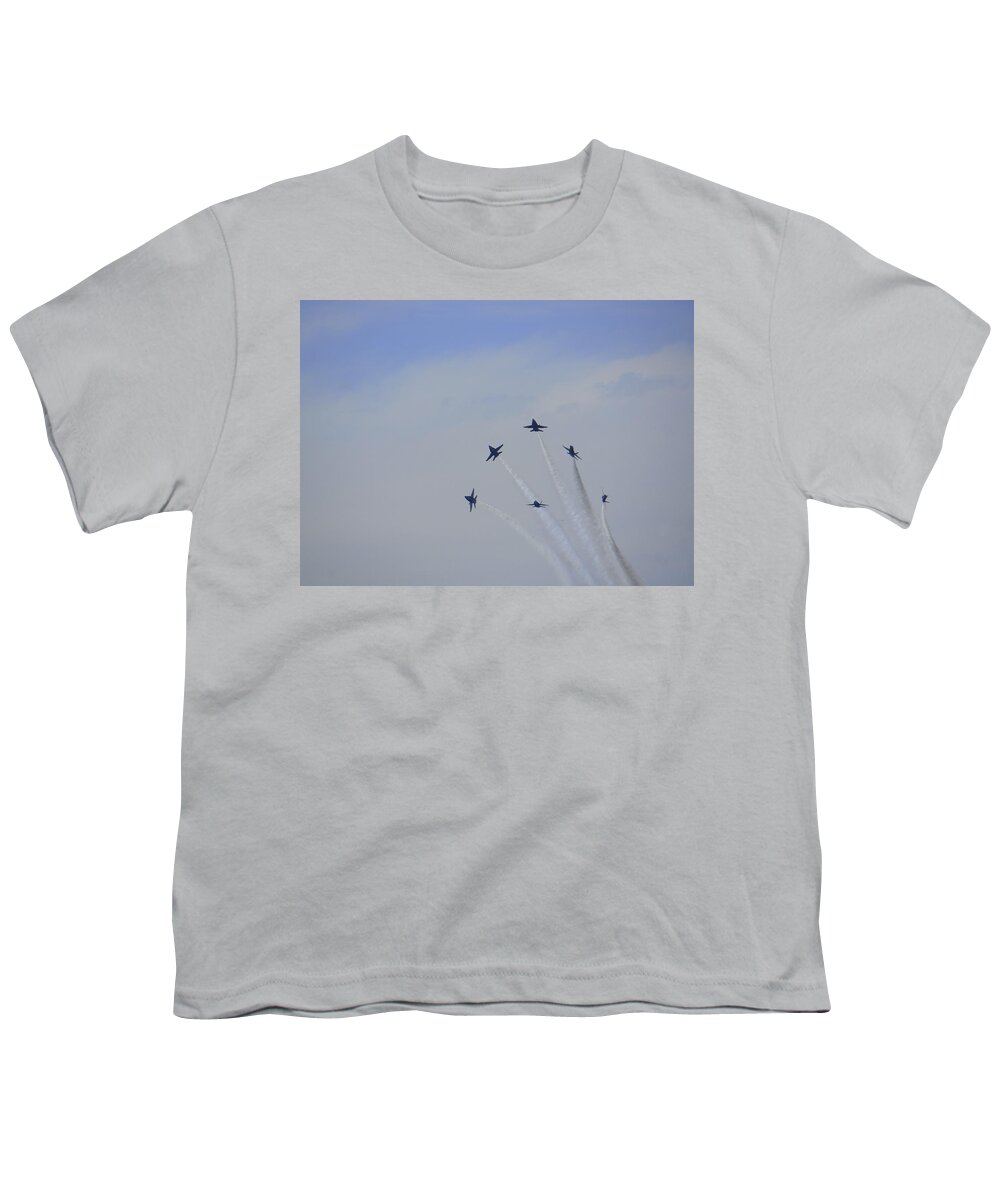 Blue Angels Youth T-Shirt featuring the photograph Blue Angels 15 by Laurie Perry