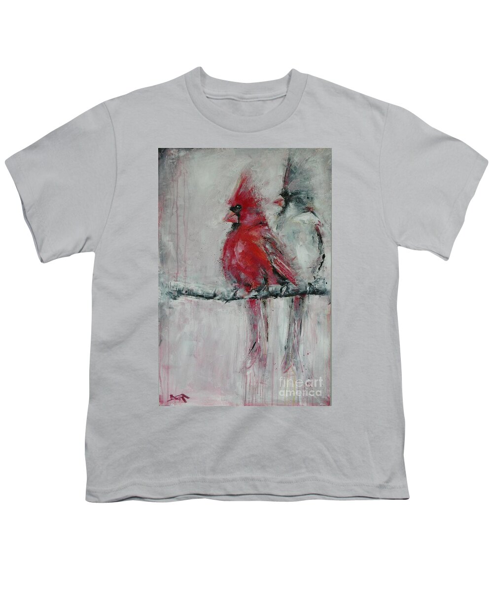 Cardinal Youth T-Shirt featuring the painting Cardinals Rule by Dan Campbell