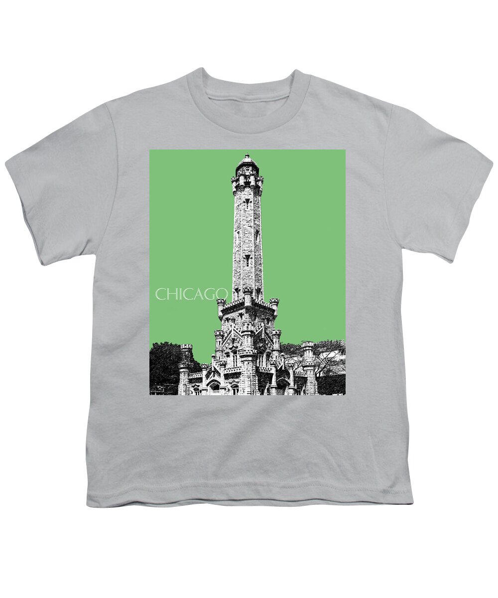 Architecture Youth T-Shirt featuring the digital art Chicago Water Tower - Apple by DB Artist