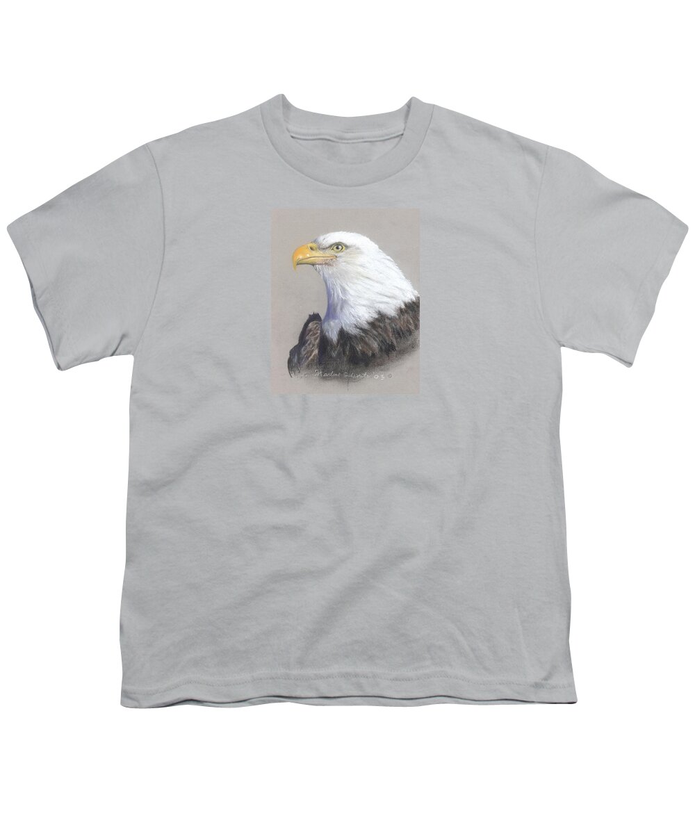 Eagle Youth T-Shirt featuring the painting Courage by Marlene Schwartz Massey