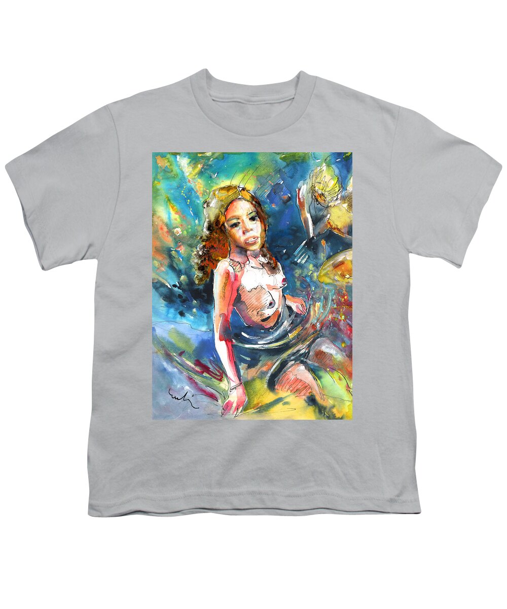Women Youth T-Shirt featuring the painting Drowning in Love by Miki De Goodaboom