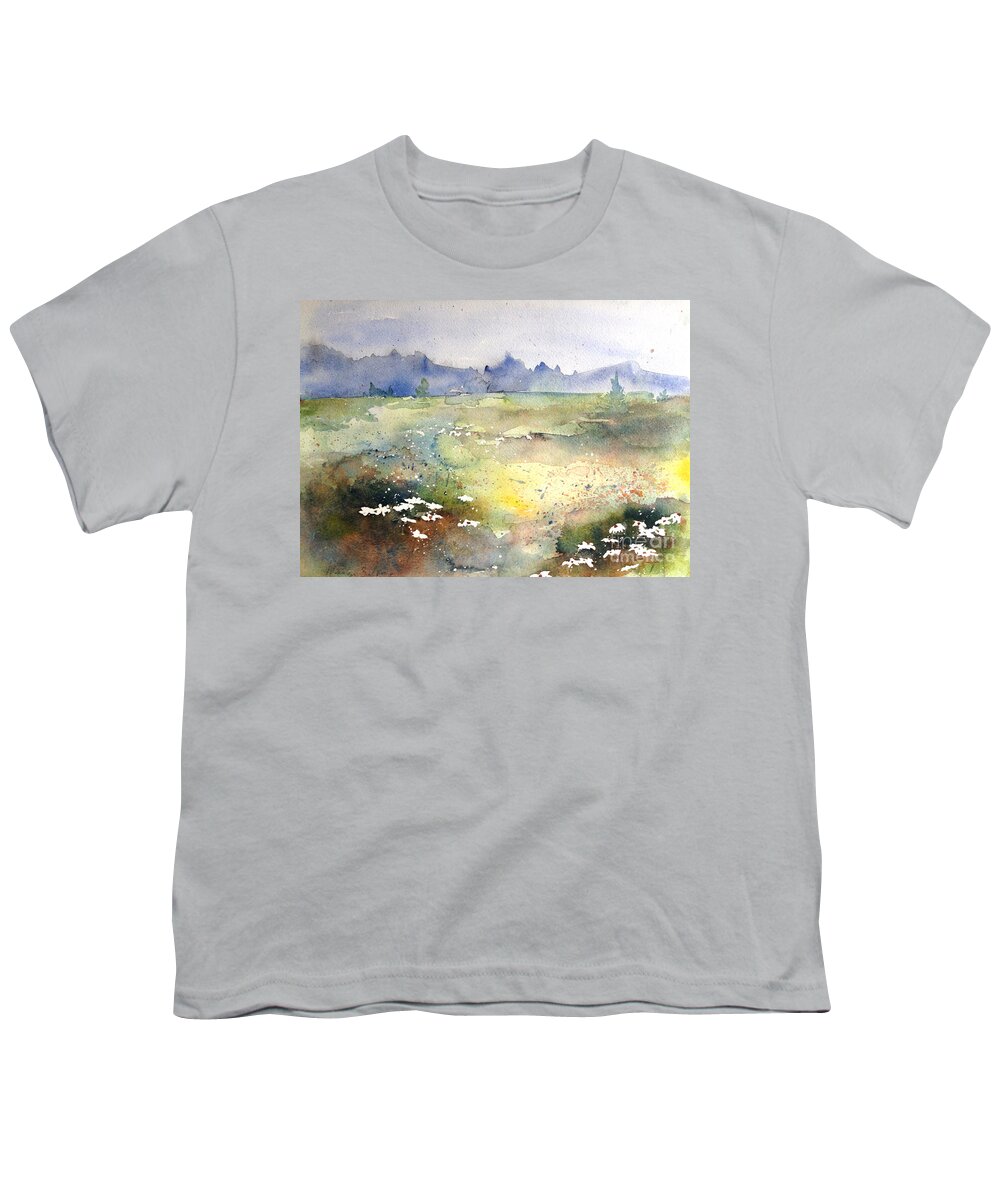 Daisies Youth T-Shirt featuring the painting Field of Daisies by Marilyn Zalatan