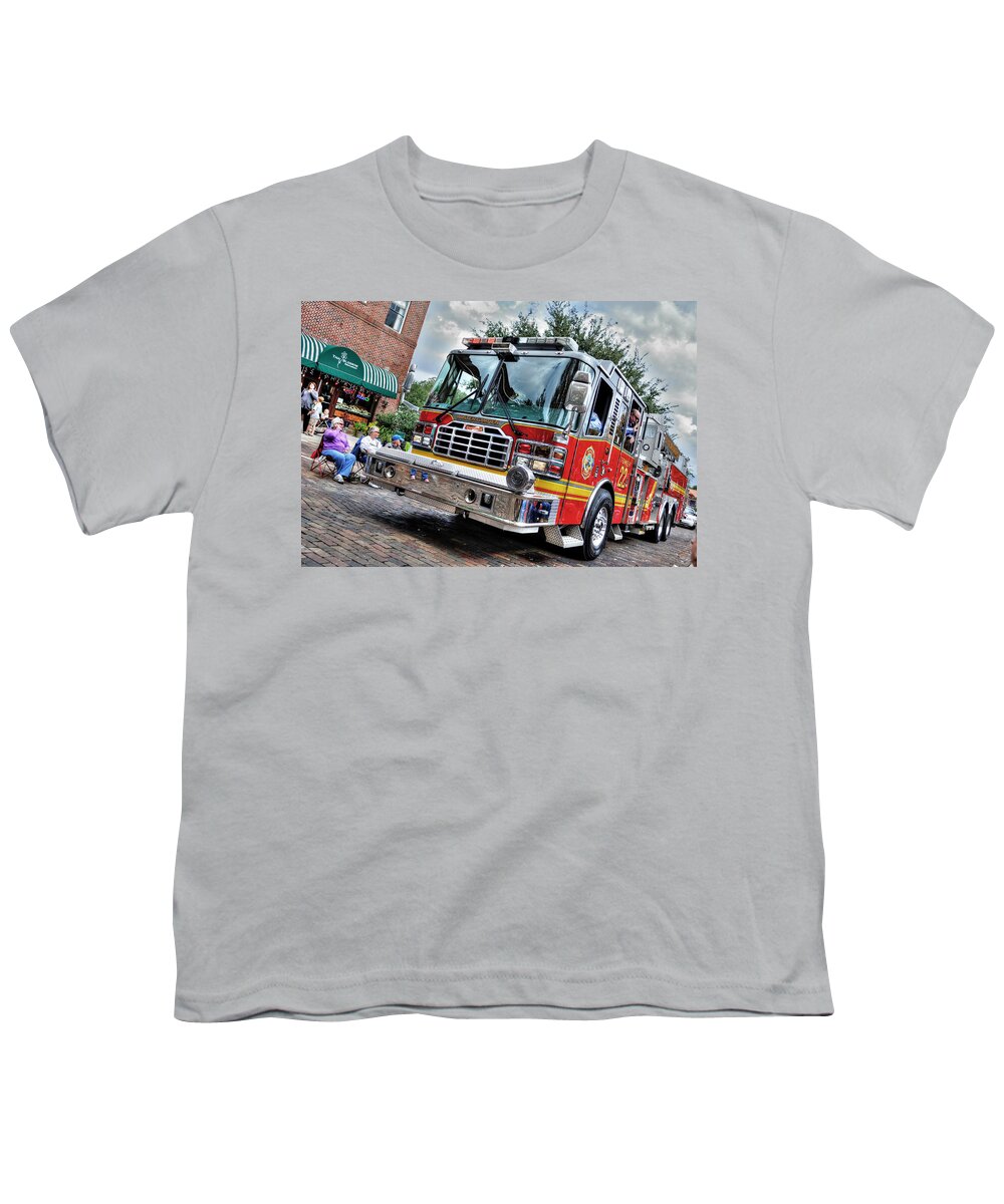Fire Youth T-Shirt featuring the photograph Firetruck by David Hart