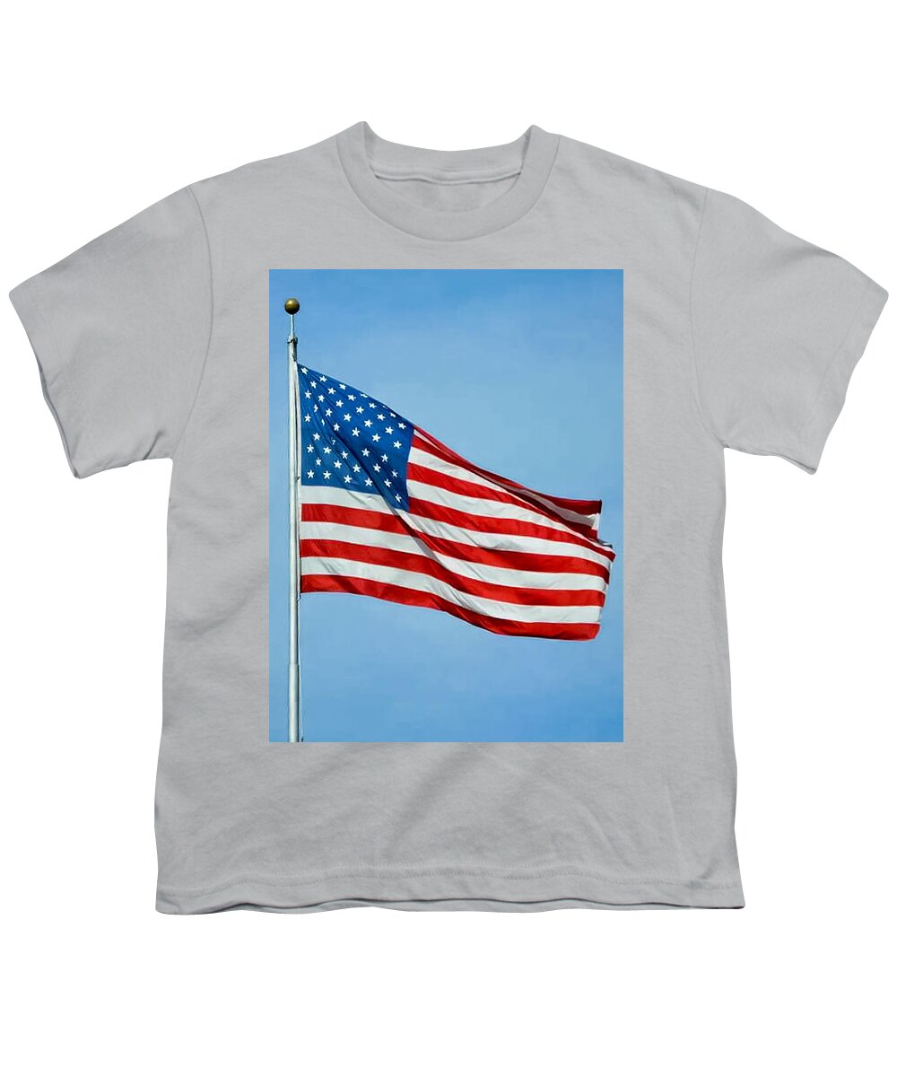 Flag Youth T-Shirt featuring the photograph Flag USA by Holden The Moment