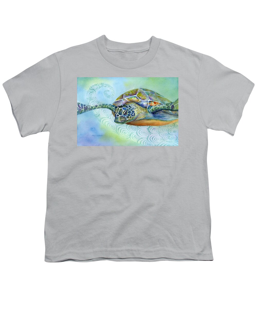 Seaturtle Youth T-Shirt featuring the painting Fly By by Amy Kirkpatrick